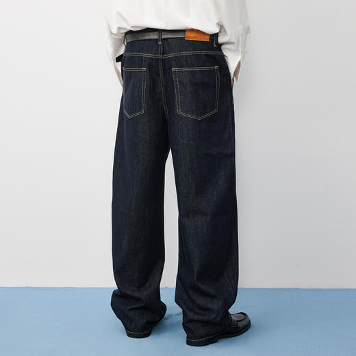 潮牌【原牛】牛仔裤复古单宁vintage弯刀裤休闲百搭中腰NP57DT60 商品图3