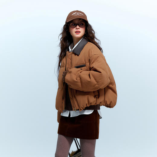 【90白鹅绒】三彩独醒2025冬季新款翻领鹅绒服短款羽绒服F 商品图3