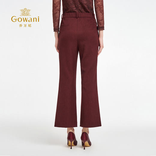 乔万尼2025新品两色百搭修身复古感微喇裤ED3F235 商品图4