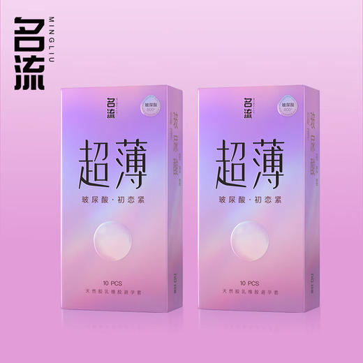 名流避孕套小号光面超薄49mm玻尿酸紧绷男女用20只成人计生用品 商品图3