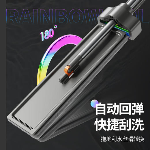佳帮手扫除道二代彩虹塑板免手洗平拖40cm-灰橙2布JBS-PBTB-CHJ140-GOG2P 商品图8