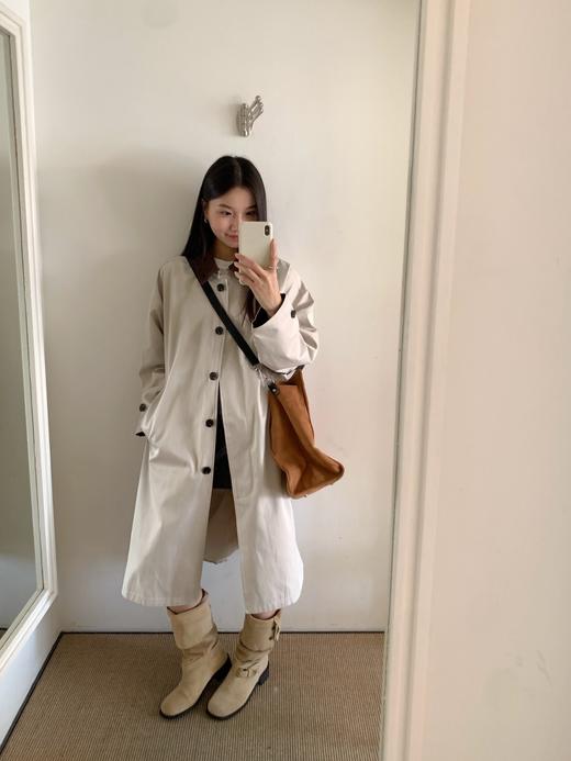 LO*W CLASSIC同款  宽松落肩复古法式长款风衣 商品图0