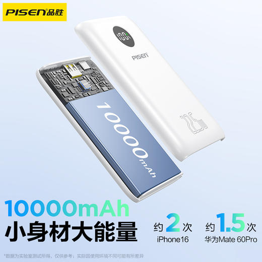 品胜 22.5W数显易充移动电源10000毫安移动电源 支持苹果/华为/小米/荣耀等设备 商品图2