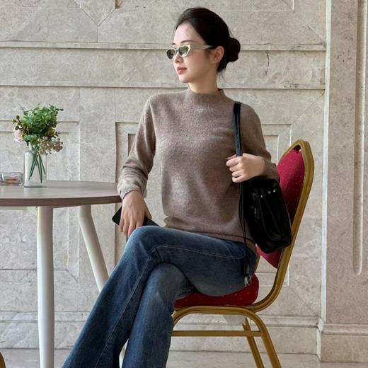 任选2件-30元【果壳自检100%羊毛】衣本素 半高领纯色百搭【无缝一体一线成衣】100%羊毛衫 商品图2