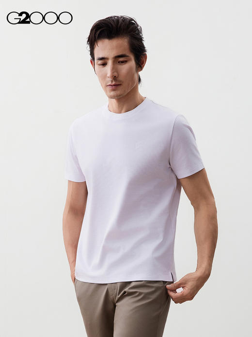 G2000【凉感/丝光.棉/商场新款】男FW25舒适亲肤休闲百搭短袖T恤56140552 商品图0