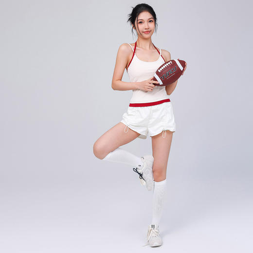 【限时秒】YOGACODE【火树银花系列】撞色挂脖瑜伽背心女固定杯遮副乳吊带运动内衣V型领内搭健身上衣DWC125614 商品图4