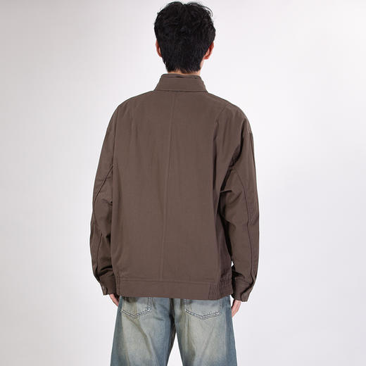 DRONKOO 2025 立领双层领口袋斜裁下摆橡筋中厚夹克 商品图4