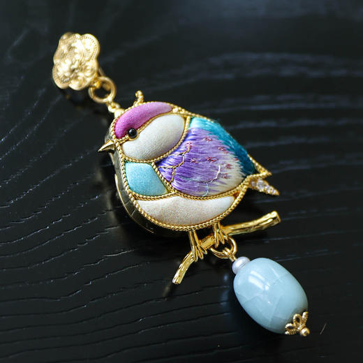 非遗盘扣 汝瓷小胖鸟胸针 女小众设计感配饰中国风 商品图1