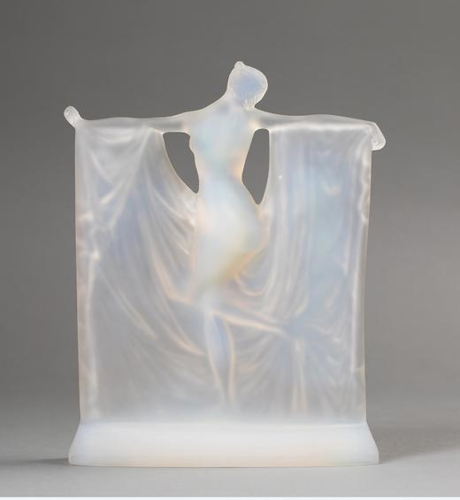 独角鹿西洋古董1925年法国顶级水晶工坊莱俪LALIQUE设计出品「SUZANNE 苏珊娜」主题欧泊水晶雕塑摆件 商品图2