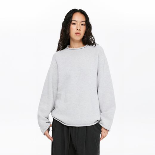 oneup全羊毛卷边圆领毛衣 商品图3