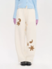 heris/H53123/游牧腰果花贴布绣 串珠抽绳松紧 时髦弯刀阔腿卫裤 商品缩略图0