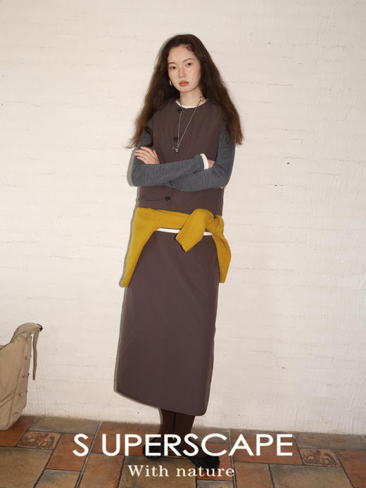 素舶 发热功能性棉内胆锁温亲肤保暖圆领轻巧叠穿棉服马甲 商品图4