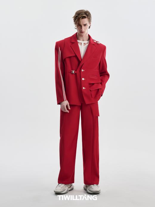 TIWILLTANG启世录“窒韧垣域”复片结构金属扣西装套装宽松廓形 商品图4