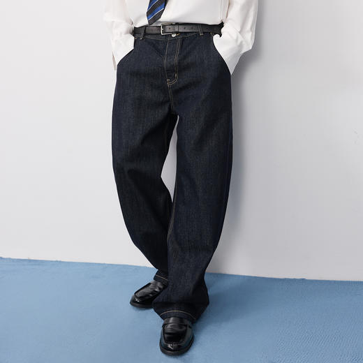 潮牌【原牛】牛仔裤复古单宁vintage弯刀裤休闲百搭中腰NP57DT60 商品图2