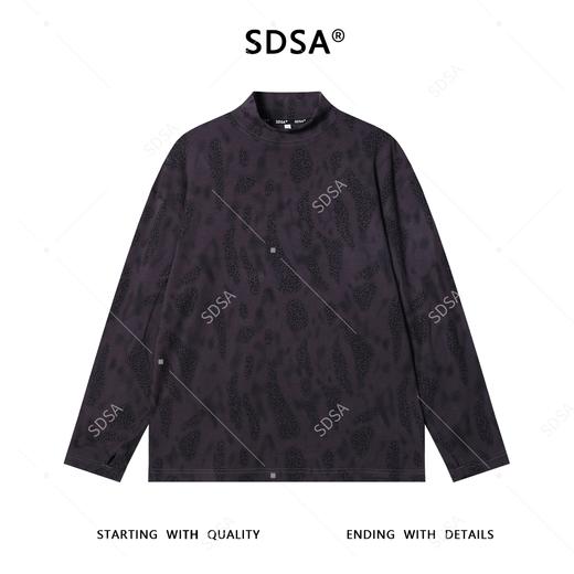 T4835SDSA男士秋冬新款痞帅男装美式扎染豹纹印花半高领长袖T恤时尚潮 商品图1
