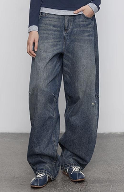 半圆/Q5213779/水洗弯刀牛仔裤 商品图0