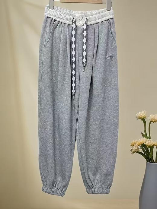 冰点价！仅限11.11！退货勿拍【秋上新】两粒扣菱形格腰带束脚休闲卫裤-喜出 商品图3