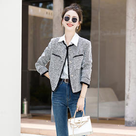 2025年春季上新韩系时尚感潮流气质名媛小香风短外套