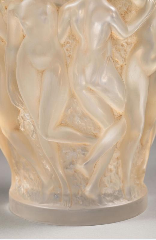 独角鹿西洋古董1927年法国顶级水晶工坊莱俪LALIQUE设计出品「Bacchantes 酒神祭司」主题欧泊水晶花瓶 商品图3