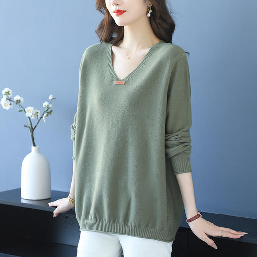 CC 10-6621简单大方上衣鸡心领打底衫显瘦 商品图1