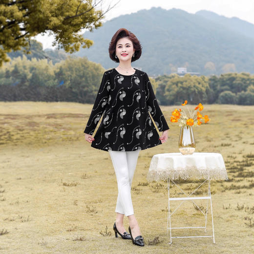2025年春季新款显瘦遮肚百搭洋气衬衫中年妈妈时尚中长款 商品图2
