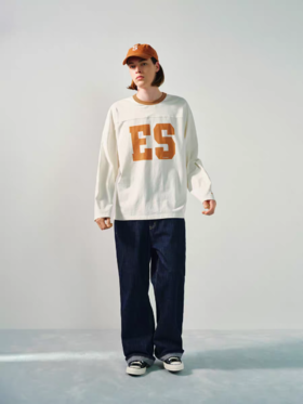 Evistub/E-5CCX153/舒爽竹节棉复古橄榄球T恤