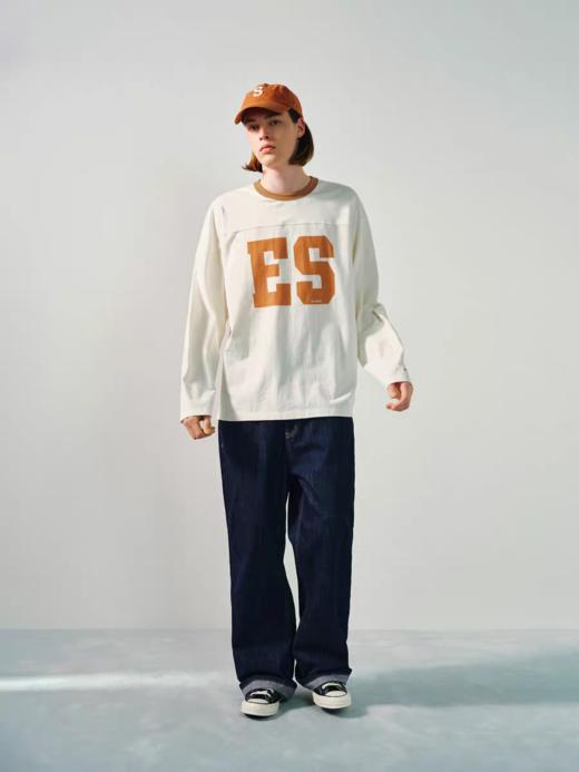 Evistub/E-5CCX153/舒爽竹节棉复古橄榄球T恤 商品图0