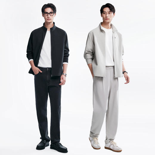 棉仓362808002-5系插肩袖立领软壳夹克男士外套 秋季轻量运动通勤休闲外套 商品图3