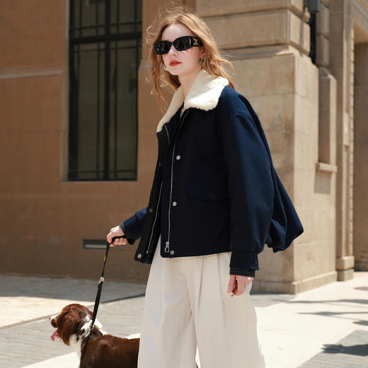 三彩2025冬季新款翻领羽绒服90白鸭绒压胶直充短款休闲M 商品图1