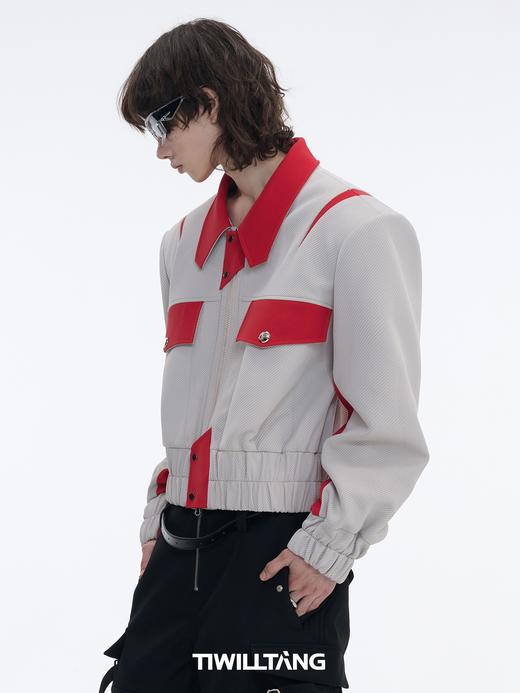 TIWILLTANG启世录“无始无极”先锋定制拼皮结构阔肩拉链夹克外套 商品图1