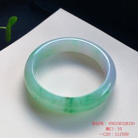 高货翠绿色翡翠手镯 传家宝温润圆满中式翡翠手镯49625031815H（一口价）
