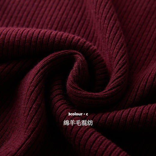 【社群秒杀】三彩【红尘悠悠】2025冬季新款坑条针织裙镂空连衣裙长裙C 商品图3