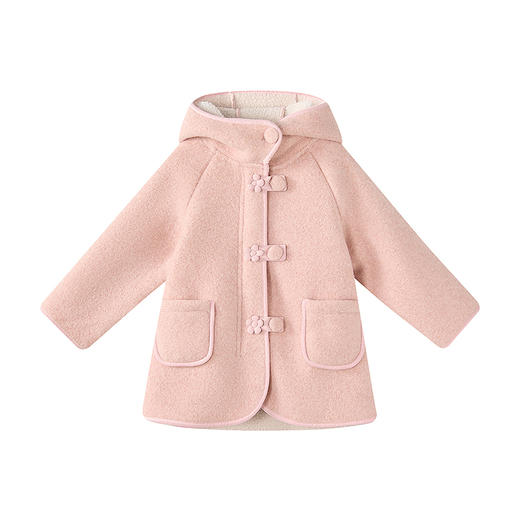 笛莎Deesha 童装女童外套2025冬新款女童优雅立体小花装饰绒外套 商品图4