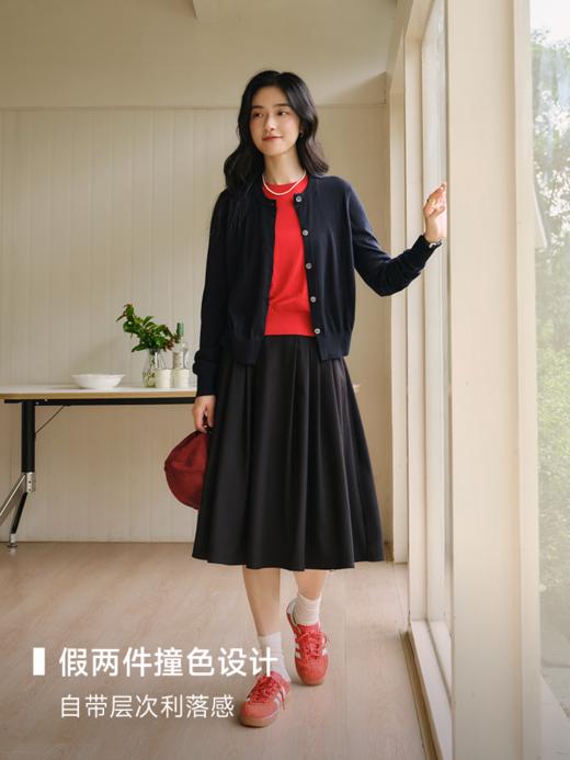 知识分子撞色假两件毛衫 FCF3WST100 商品图1