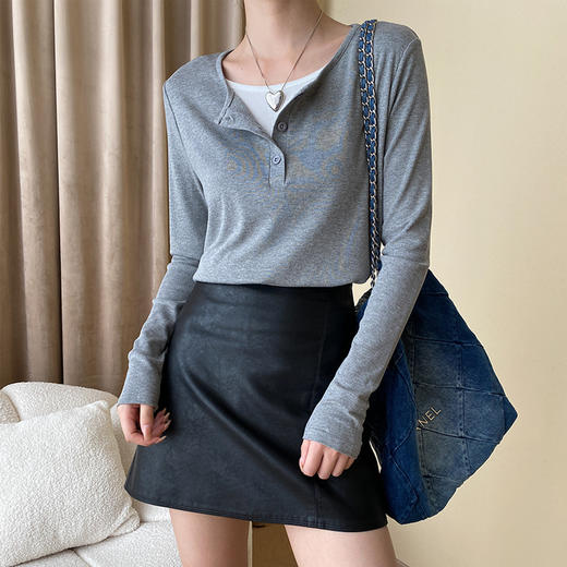 baozro随性假两件长袖品质面料T恤FS-1617 商品图3