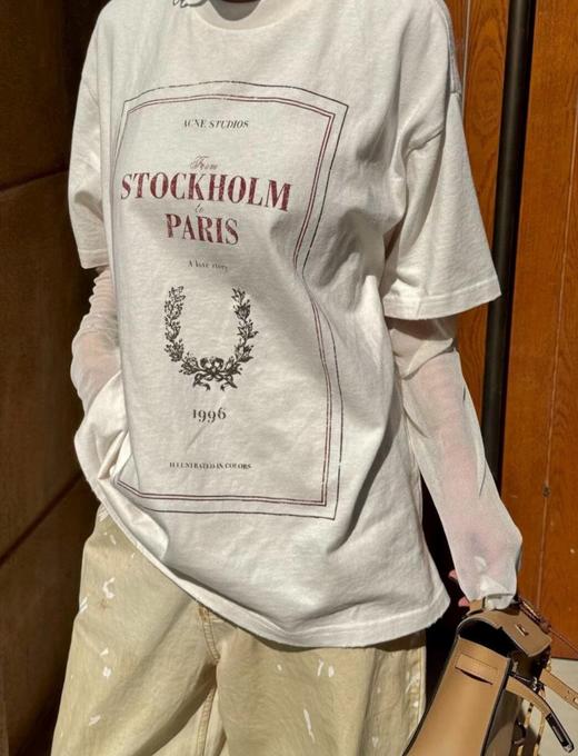 中性款网纱拼接假两件长袖T恤001 商品图2