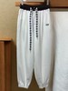 冰点价！仅限11.11！退货勿拍【秋上新】两粒扣菱形格腰带束脚休闲卫裤-喜出 商品缩略图5