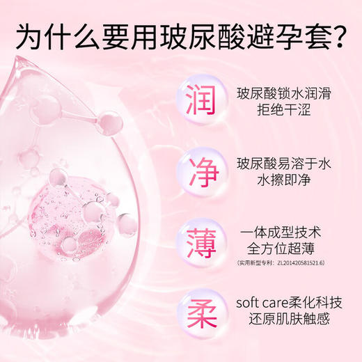 名流避孕套小号光面超薄49mm玻尿酸紧绷男女用20只成人计生用品 商品图1