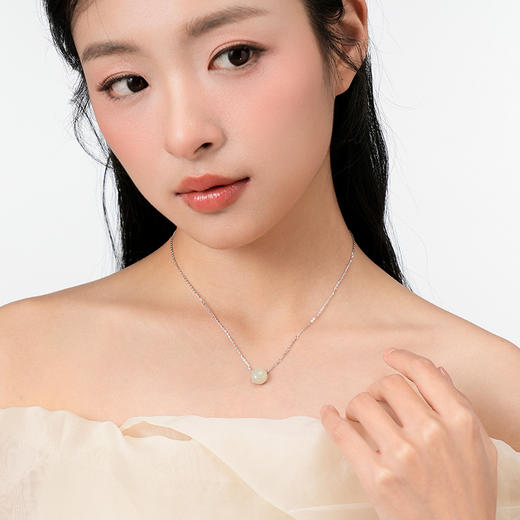 卡蒂罗KADER 圆圆满满项链  925银新中式国潮路路通温润细腻高级优雅简约可调节锁骨链 平安顺遂招财纳福#好运 商品图4