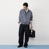NPC潮牌绵羊毛混纺格纹翻领夹克男短款蓝白格纹NP57TJ48 商品缩略图1