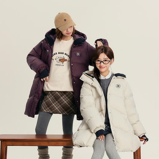 笛莎Deesha青少年女童羽绒服2025冬季女童连帽长款羽绒服 商品图1