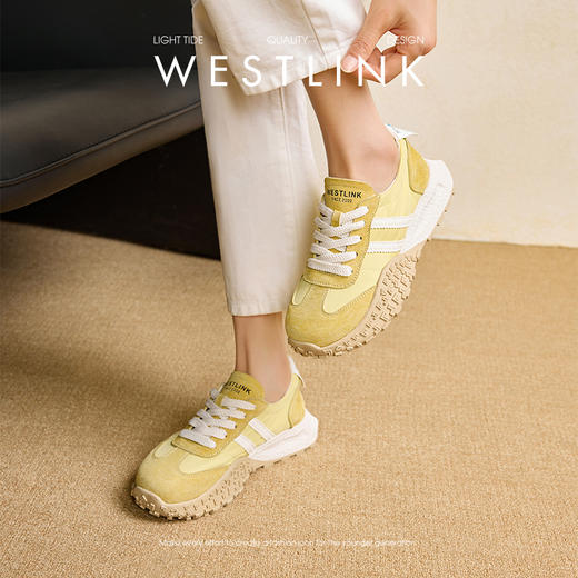 西遇芭蕾德训鞋女新款秋季百搭配裙子厚底小白鞋休闲运动鞋子V1857138 商品图3