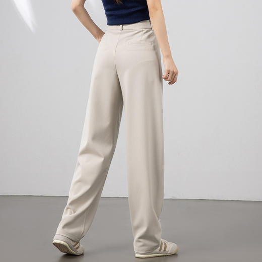 「高货xg」全新升级【铂金会员220/天猫289/差价69】(05622)洛诗琳新款醋酸羊毛混纺直筒裤2025秋季窄版阔腿镰刀裤 商品图3