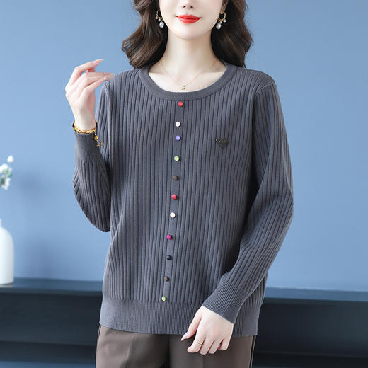 CC 10-6620大码针织上衣简单大方显瘦洋气 商品图3