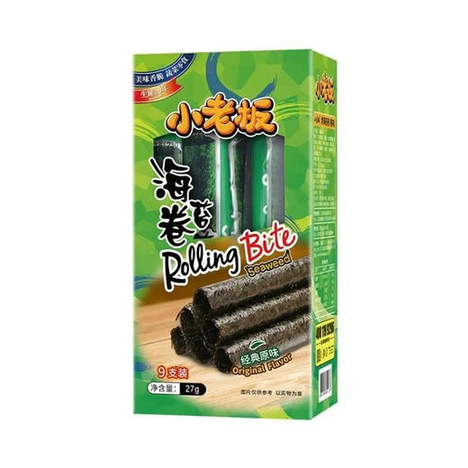 【超市】小老板烤海苔卷原味27g 商品图0