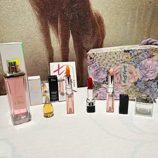 D090430紫色莫奈花园手拎礼盒香水口红套装 商品图1