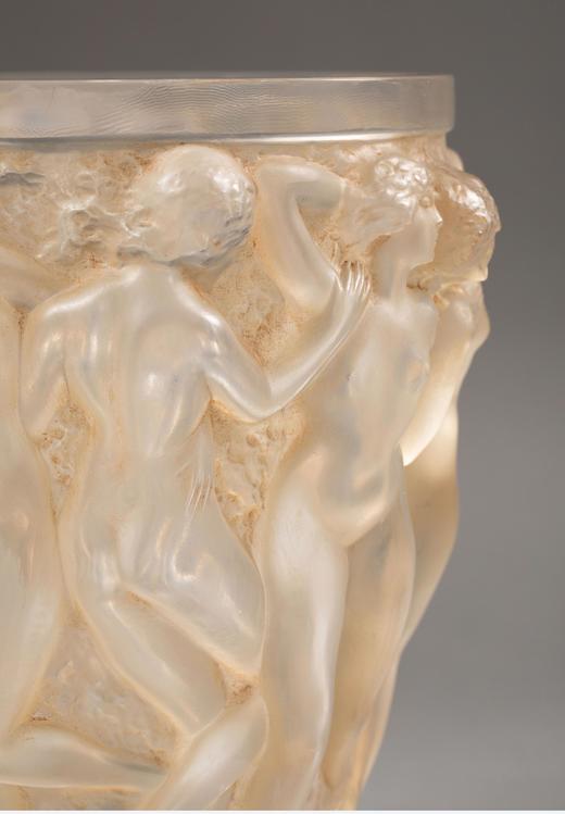 独角鹿西洋古董1927年法国顶级水晶工坊莱俪LALIQUE设计出品「Bacchantes 酒神祭司」主题欧泊水晶花瓶 商品图2