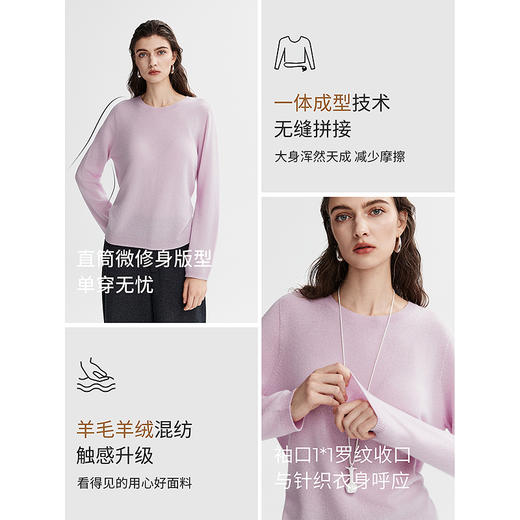 棉仓366635025-一体成型圆领12羊绒针织衫 商品图3