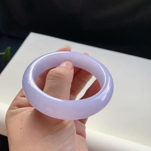 高货紫罗兰色翡翠手镯 传家宝温润圆满中式翡翠手镯49625031816H（一口价） 商品图5