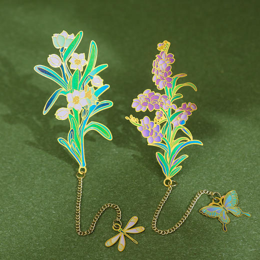 花语系列书签古典中国风文创花束金属国潮书签节日送老师学生礼物 商品图2